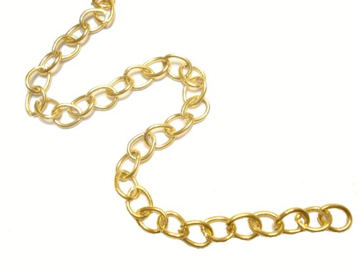 Fashion Jewelry 32ft Gold Plated Open Cable Link Steel Metal Chain 8.3X6.8mm, Thick 1mm