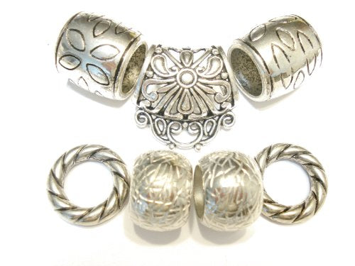 New Arrival Scarf Jewelry Accessories 7pcs Classic Metal Floral Bails Silver Tone, Receive in 4 Days