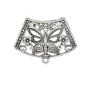 6pcs Scarf Clips Tubes Alloy Silver Butterfly Slide S0406