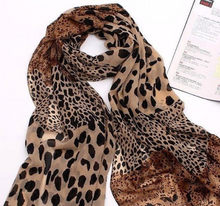 Load image into Gallery viewer, Silk Scarf Leopard Print Scarf Shawl Butterfly Scarf Flower Scarf SF32