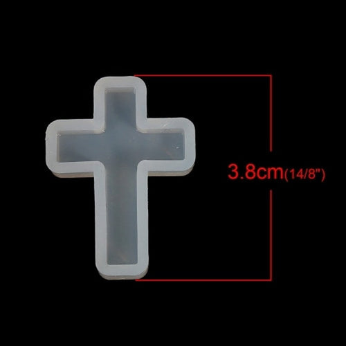 4x Silicone Resin Mold For Jewelry Making Cross Pendant A0089921