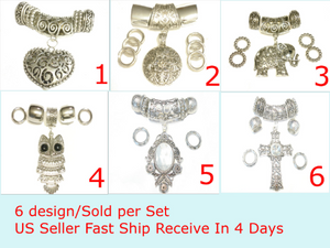 Shinning Scarf Jewelry Pendants 6 Design For Decorate Scarfs, Sold Per Set S03650