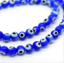 Load image into Gallery viewer, 8mm 200pcs Royal Blue Evil Eye Beads Round To Make Bracelets Or Jewelry Necklace E33E32