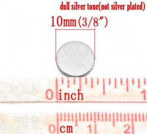 10x Silver Jewelry Magnets Round 10x1mm (3/8"x3/64") Strong Neodymium