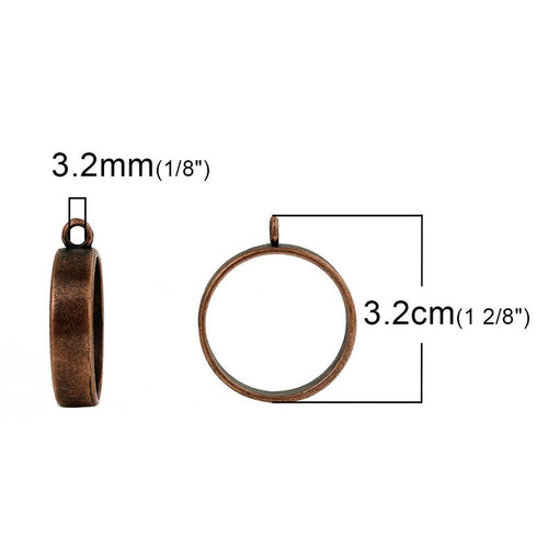 2 x Zinc Based Alloy Open Back Bezel Pendants For Resin Round A0080701